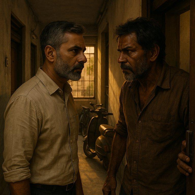 The entrance of Saket&rsquo;s modest apartment