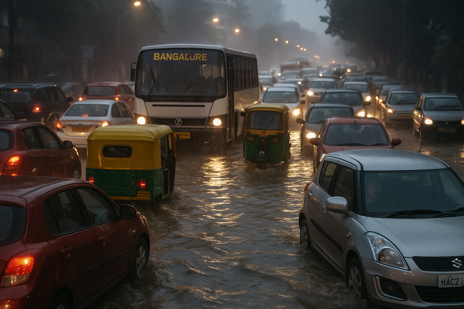 A City Traffic in Bangalore