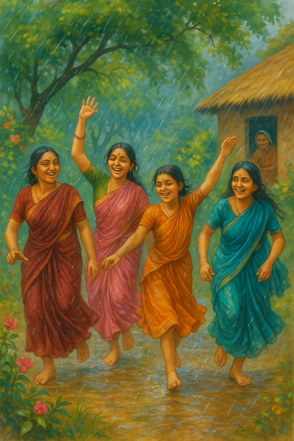 Rain Dance in Village